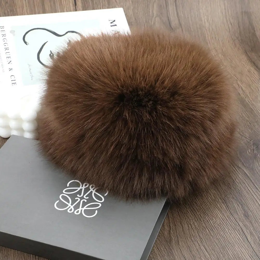 Winter Hat Faux Fur Women Men Unisex Warm Fleece Lining Ear Flaps Windproof Snow Outdoor Winter | Sansoti