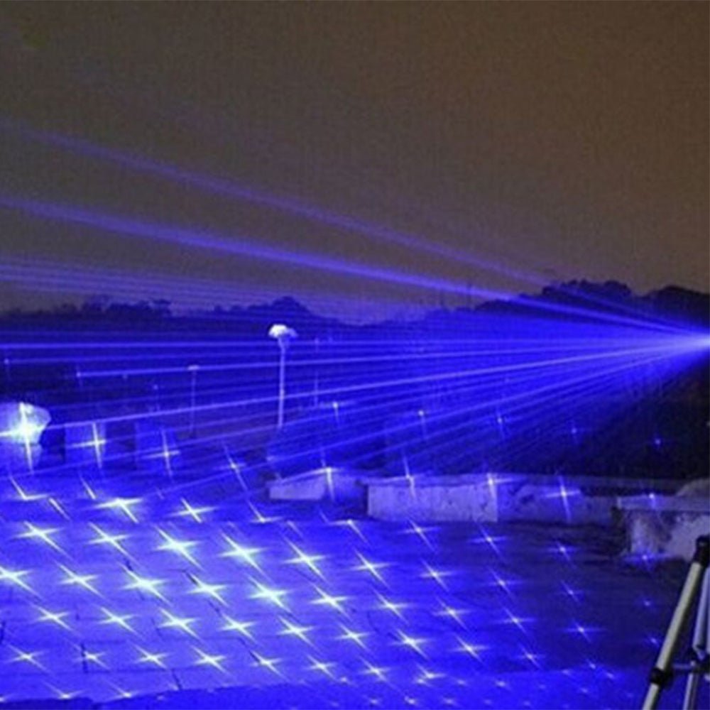 Krachtige Blauwe Laserpen 450nm met Verstelbare Focus en Thermische Ontstekingsfunctie | Tactisch Bereik 5000m+ | Aluminium Behuizing | Oplaadbaar met 2x 16340 Batterijen | Sansoti