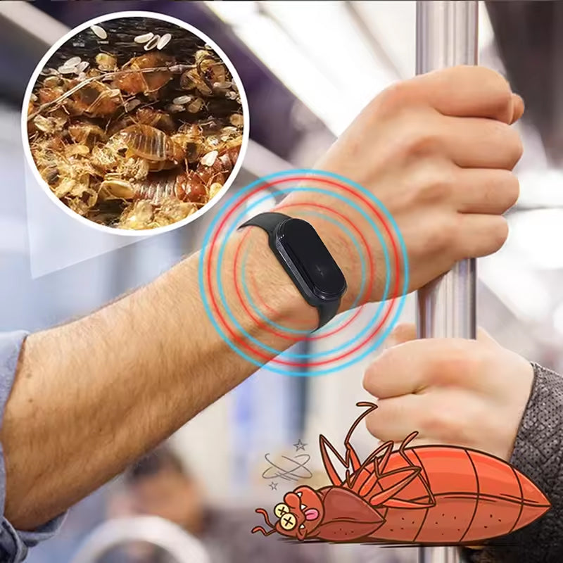 Tragbarer Ultraschall-Mückenvertreiber als Armband, chemiefreier Insektenschutz für Outdoor-Aktivitäten, Camping und Wanderungen | Sansoti