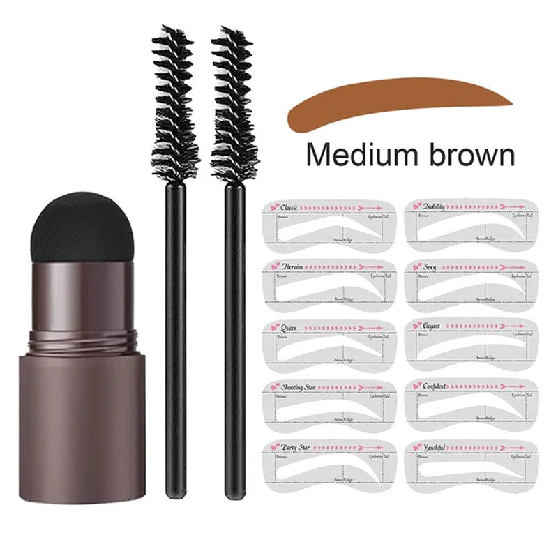 Wenkbrauw Stempel Styling Set voor Perfecte Brows met Sjablonen Poeder Natuurlijke Look Dagelijks Gebruik | Sansoti