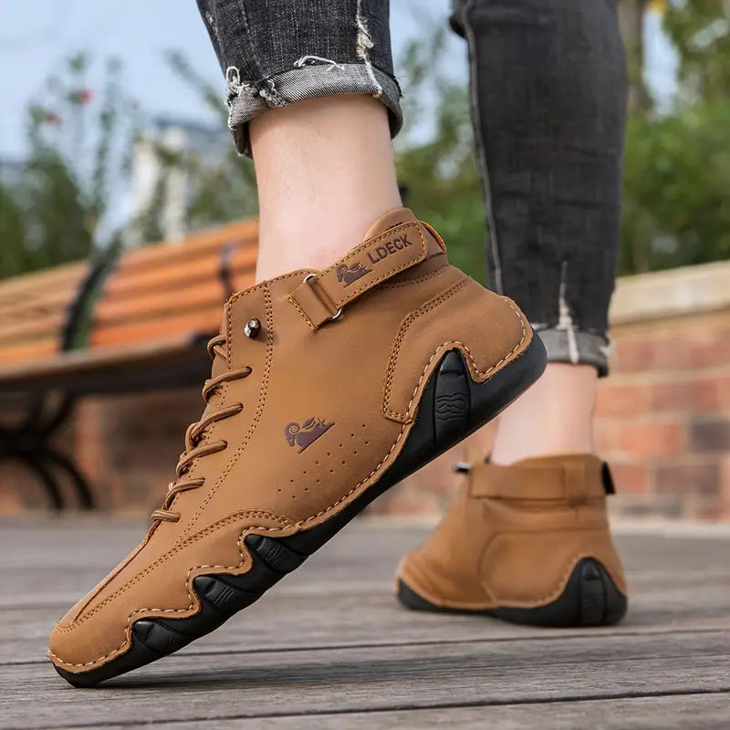 Waterdichte Heren Laarsschoenen met Hoge Schacht en Elastische Sluiting Kunstleer Robuust Straatmode | Sansoti