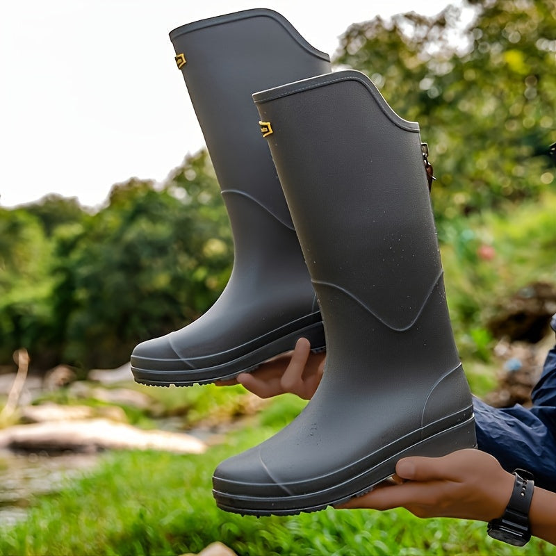 Tall Waterproof Boots Non-Slip Outdoor Women's and Men's Rain Footwear Rubber Garden City Walking | Sansoti