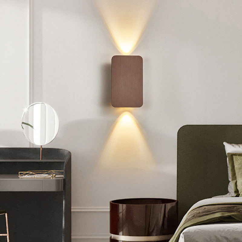 Rectangular Wall Lamp Metal LED for Bedroom Living Room Warm Light Modern Interior Lighting Design | Sansoti