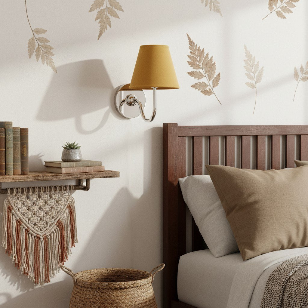 Wandlamp Messing met Stoffen Kap Plissé of Glad Wit Rood Groen Blauw Geel Antiek Brons Chroom 1 of 2 Lichtpunten | Sansoti