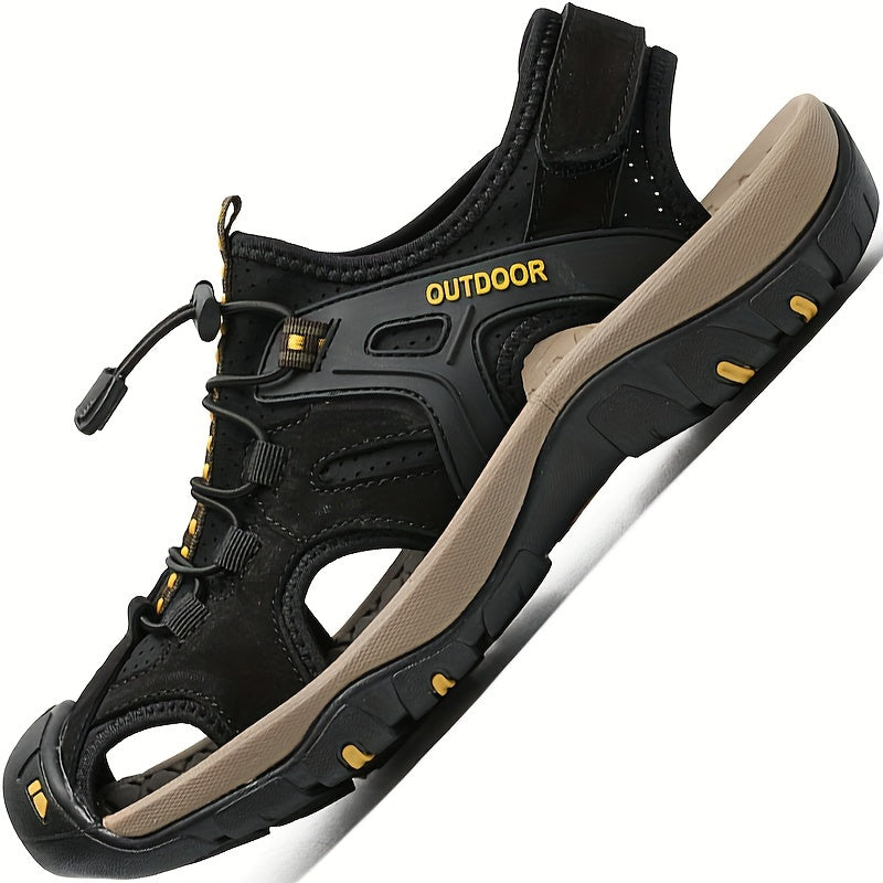 Ademende Herensandalen met Gesloten Neus – Elastische Band en Stevige Rubberzool voor Outdoor | Sansoti