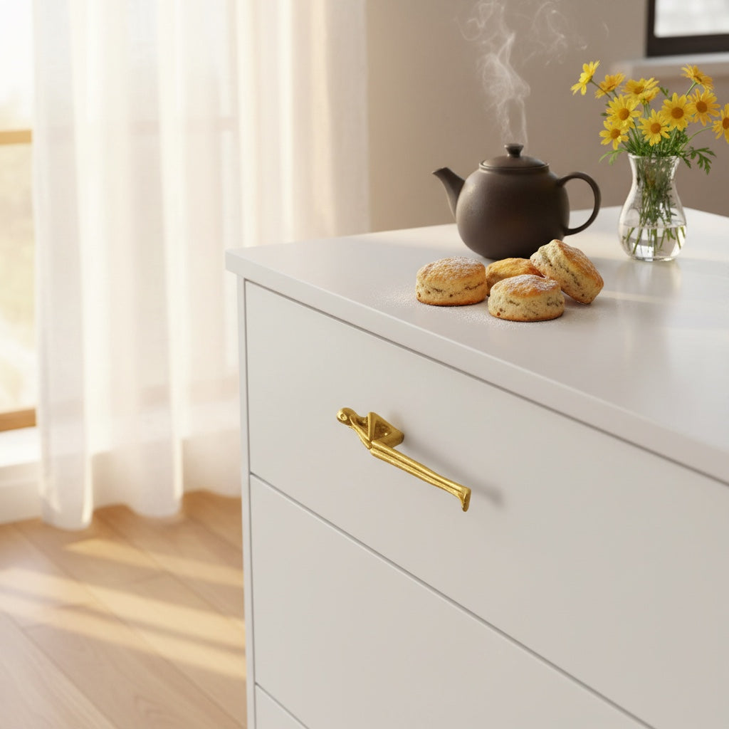 Minimalistische Kastgreep - Messing Zilver Roze - Scandinavisch Design Meubels | Sansoti