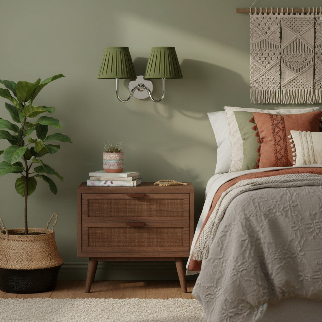 Wandlamp Messing met Stoffen Kap Plissé of Glad Wit Rood Groen Blauw Geel Antiek Brons Chroom 1 of 2 Lichtpunten | Sansoti