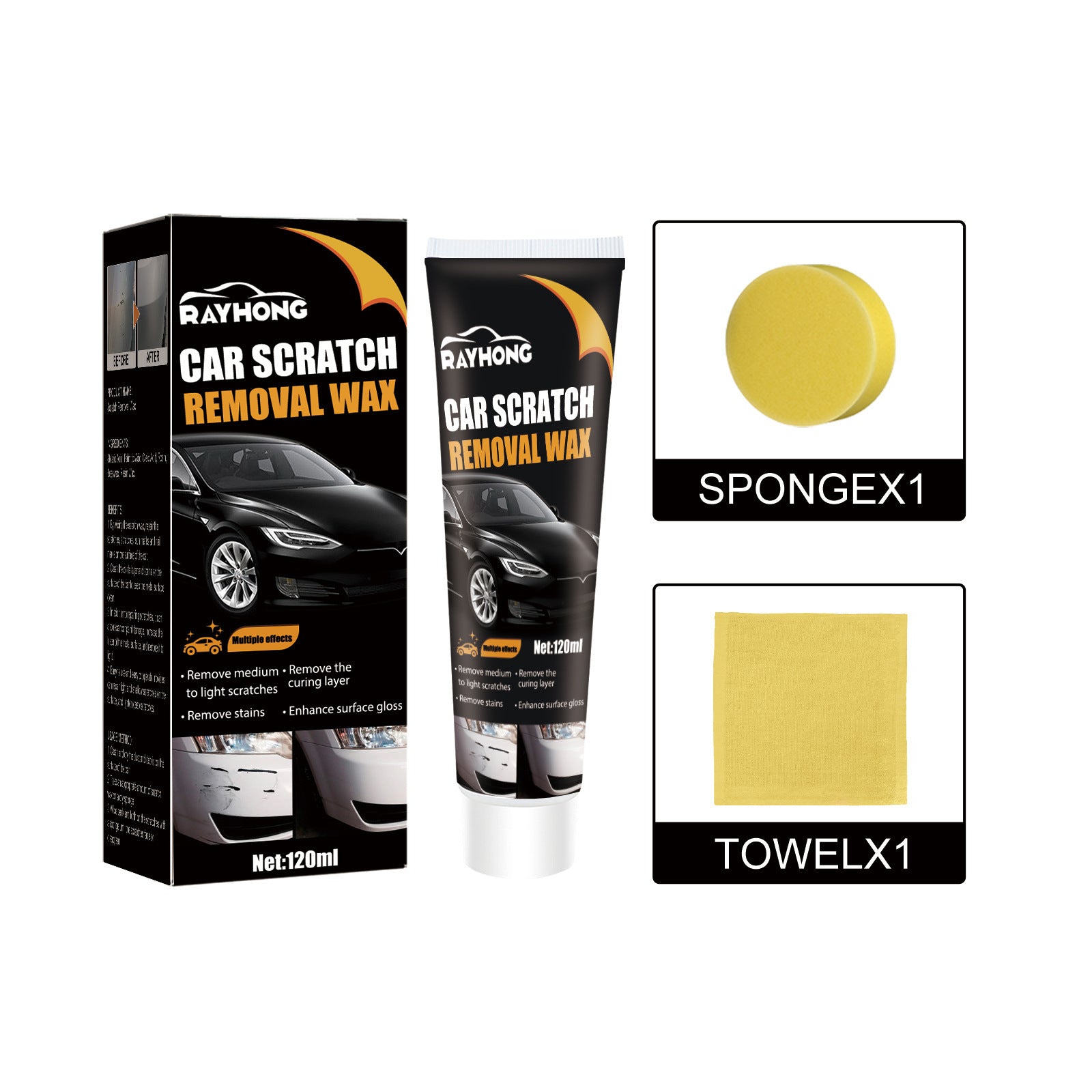 Car Scratch Repair Paste for Light Surface Scratches – Easy Self-Repair with Polishing Sponge – Suitable for All Car Paints and Colors | Sansoti