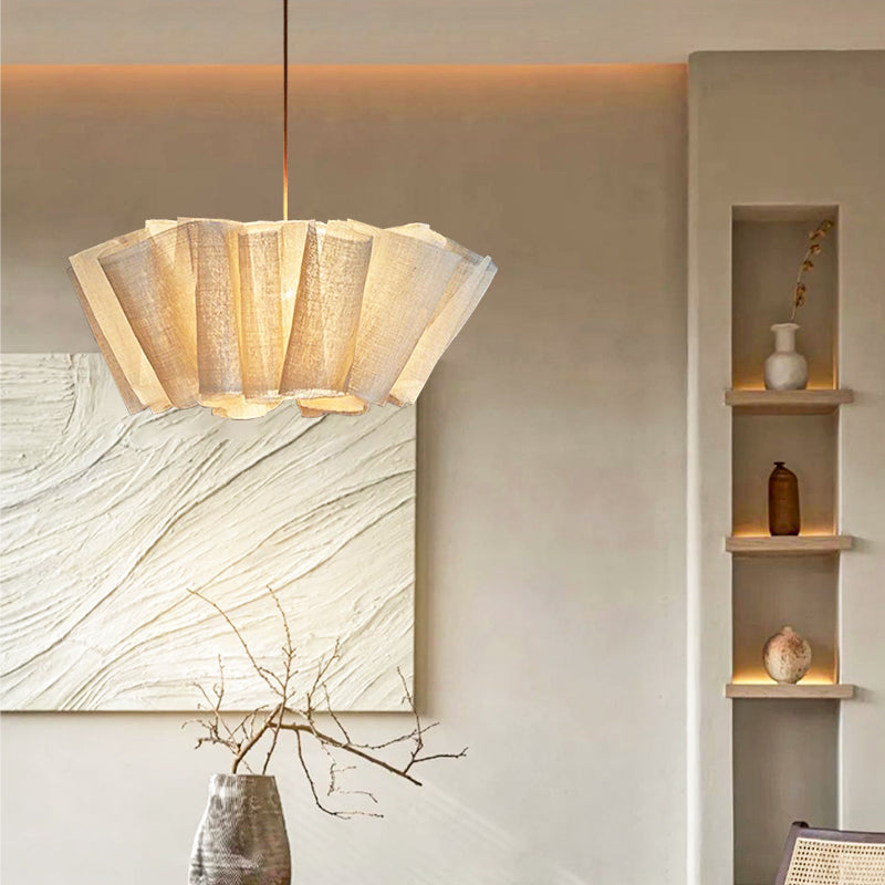 Geplisseerde Stoffen Hanglamp – Minimalistische Scandinavische Verlichting voor Eetkamer & Woonkamer | Sansoti