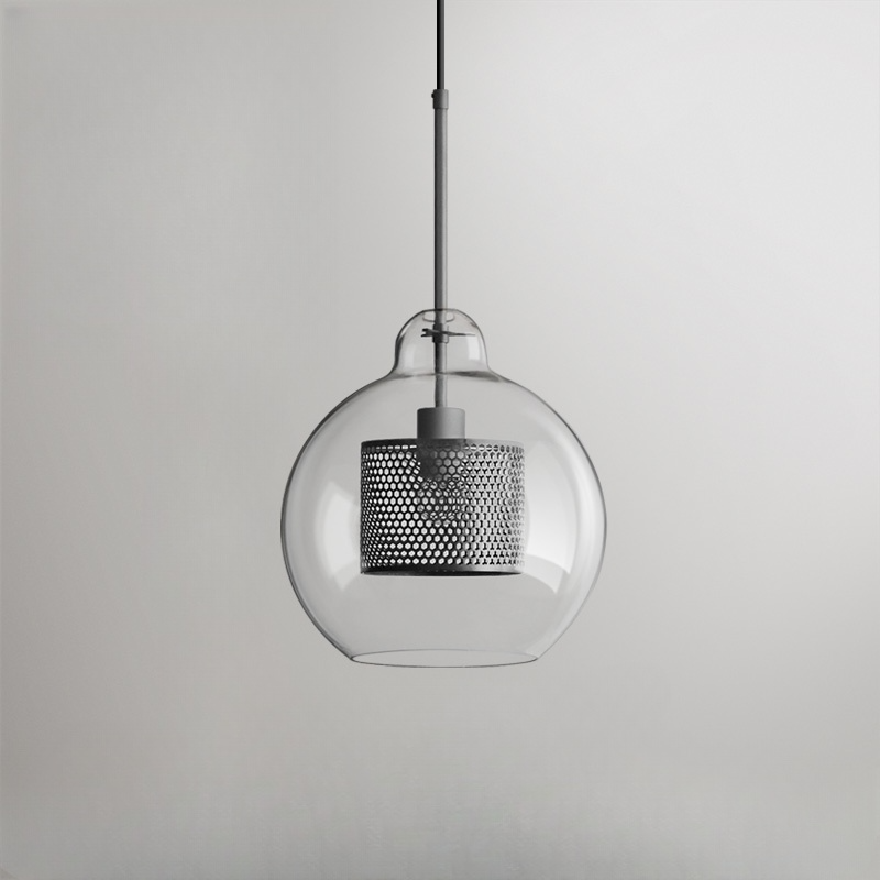 Suspension boule en verre doré ou argenté, douille E26, cordon réglable, salle à manger, chambre, salon, design moderne | Sansoti