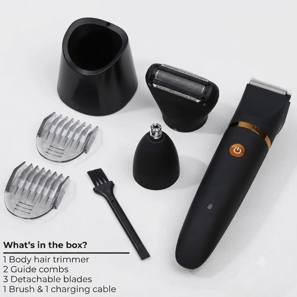 Elektrischer Körperrasierer 3-in-1-Trimmer für Männer IPX7 Wasserbeständig USB-C-aufladbar Körperpflege | Sansoti