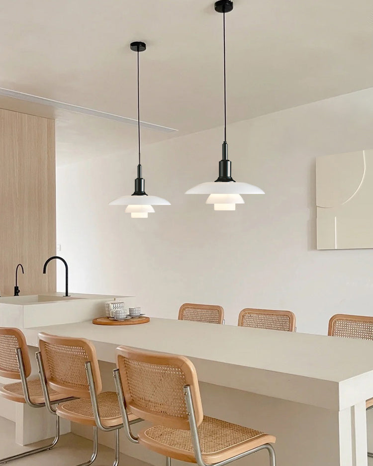 Hanglamp Glas Rond Scandinavisch Wit LED Woonkamer Eetkamer Slaapkamer Modern | Sansoti