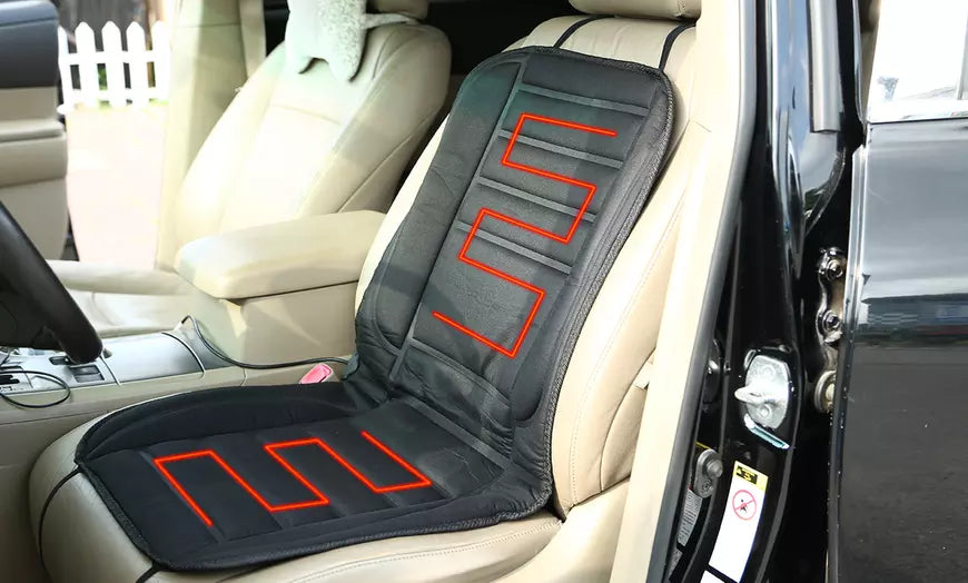 Beheizbarer Autositzbezug Schwarz Universal Vollständige Abdeckung 12V 45W Komfortabel Warmes Fahren im Winter Auto | Sansoti
