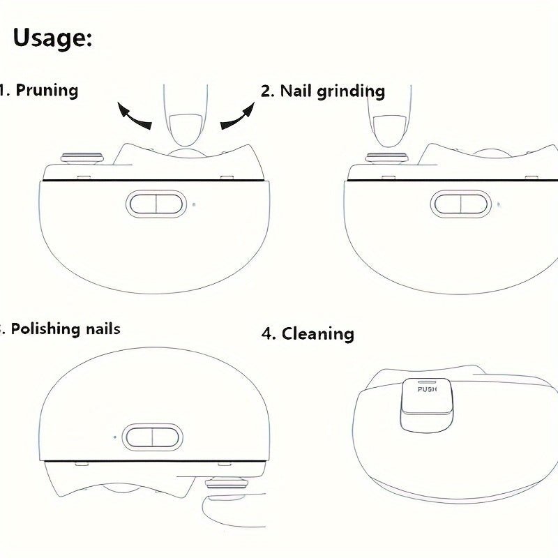 Electric Nail Clipper with LED Lighting and Polishing Function for Safe Professional Nail Care at Home | Sansoti