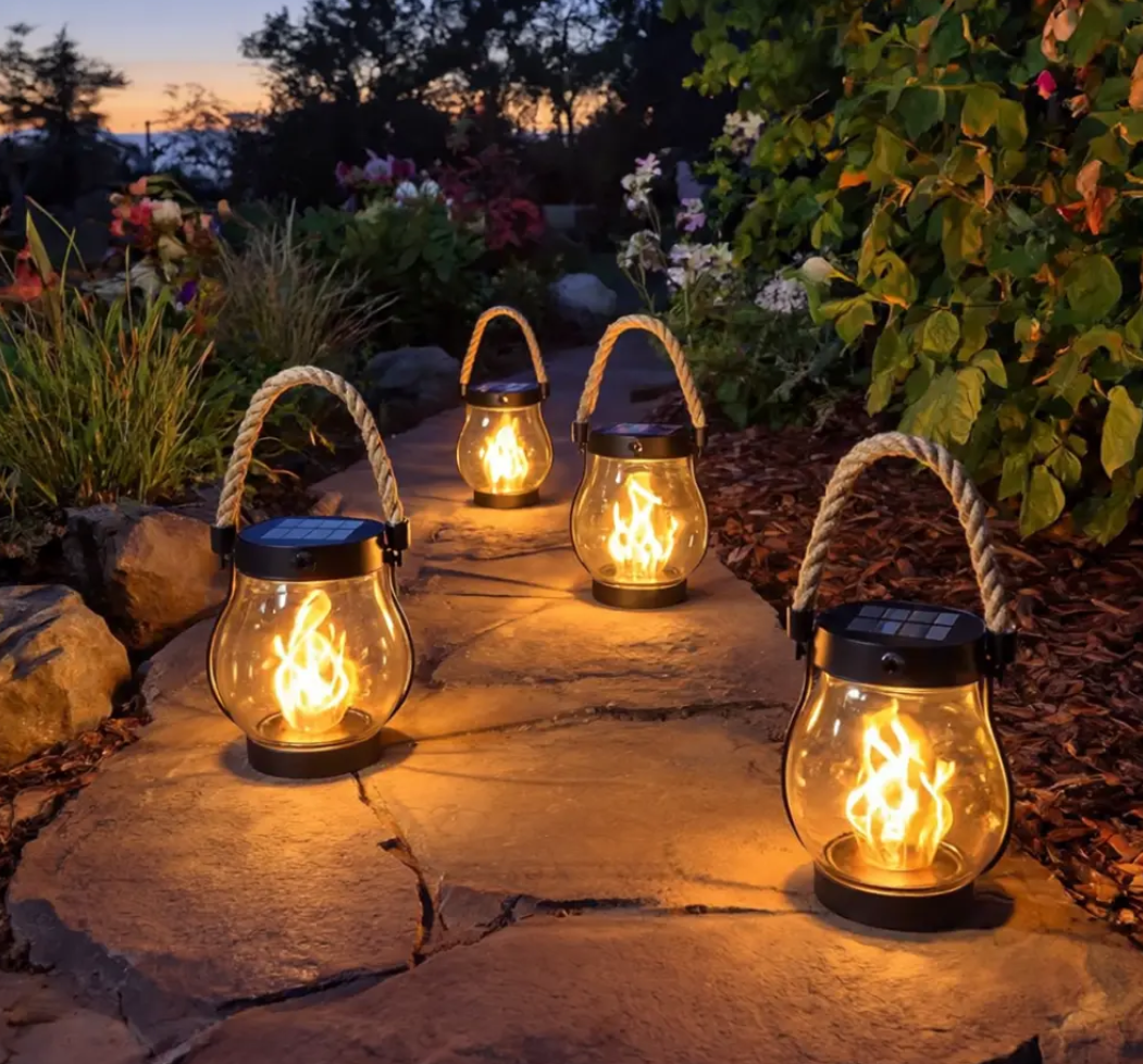 Oplaadbare LED-Lantaarn met Touwgreep en Lichtsensor – Decoratief Tafellampje voor Binnen en Buiten | Sansoti