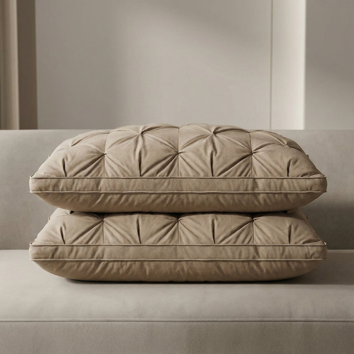 Oreiller en plumes d'oie 100 % naturel Respirant Indéformable Garnissage doux Confort toutes positions de sommeil 48x74cm | Sansoti