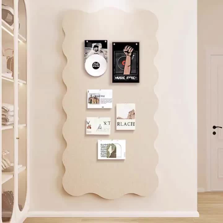 Dekoratives Filz-Pinnbrett 60x120cm mit Reißzwecken für Büro, Homeoffice, kreative Räume, Wanddekoration | Sansoti