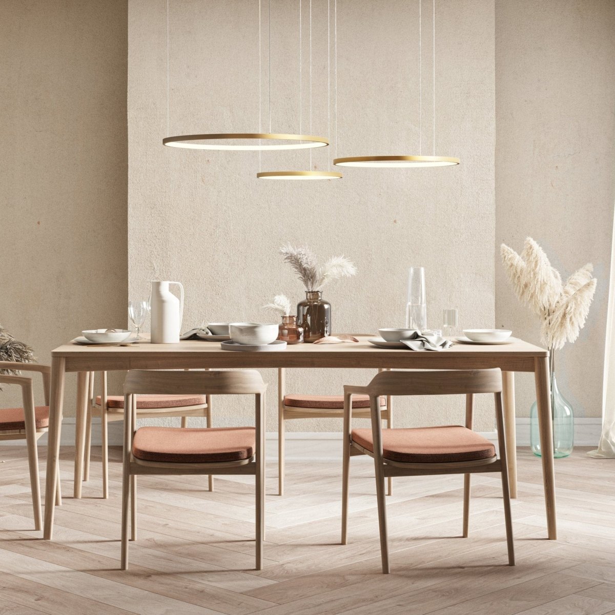 LED Hanglamp Ringen Zwart Wit Goud Dimbaar 70W Aluminium Modern | Sansoti