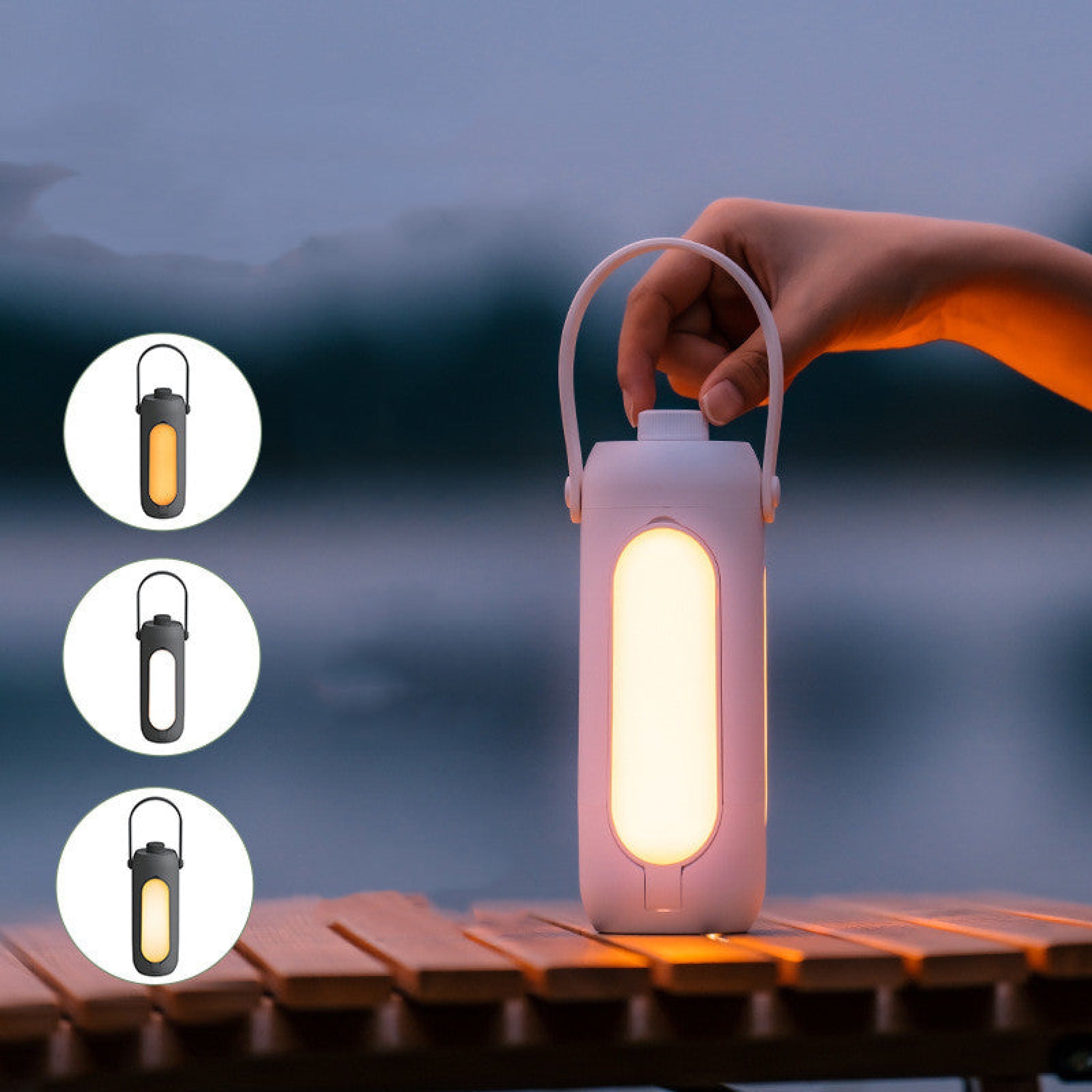 Portable LED Lamp Rechargeable with Flashlight Mode Indoor & Outdoor Dimmable 30-720 Lumens 1800-7000K USB 10000mAh Lighting Camping | Sansoti