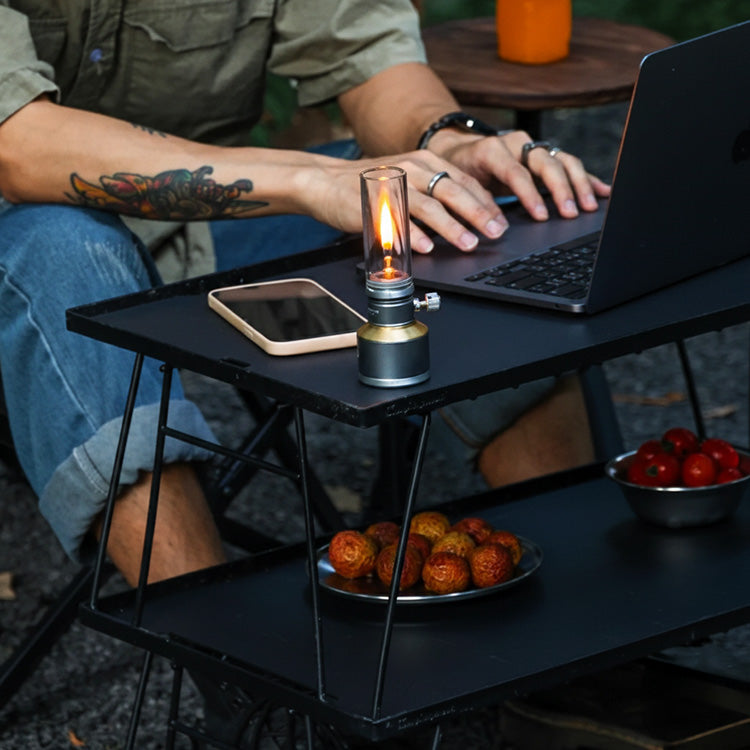 Vintage Campinglamp op Butaan met Verstelbare Vlam – Compact Buitenlicht voor Wandelaars en Avonturiers | Sansoti