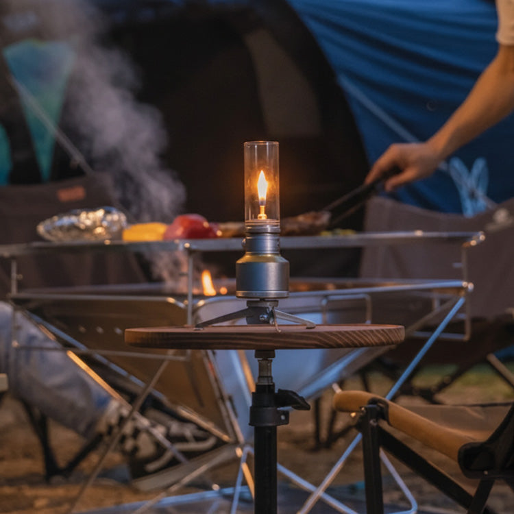 Vintage Campinglamp op Butaan met Verstelbare Vlam – Compact Buitenlicht voor Wandelaars en Avonturiers | Sansoti