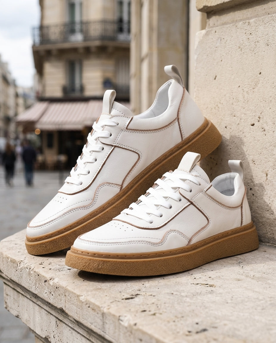 Men's Suede Sneakers Chunky Sole Green White Black Comfortable Streetwear Everyday Footwear Casual Sporty | Sansoti