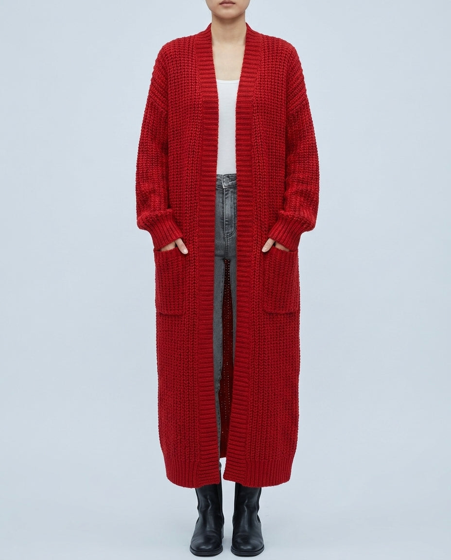 Dames Lang Vest Oversized Gebreid Cardigan Longline Cozy Knitwear Zachte Brei Warm Comfort Voor Koele Dagen | Sansoti