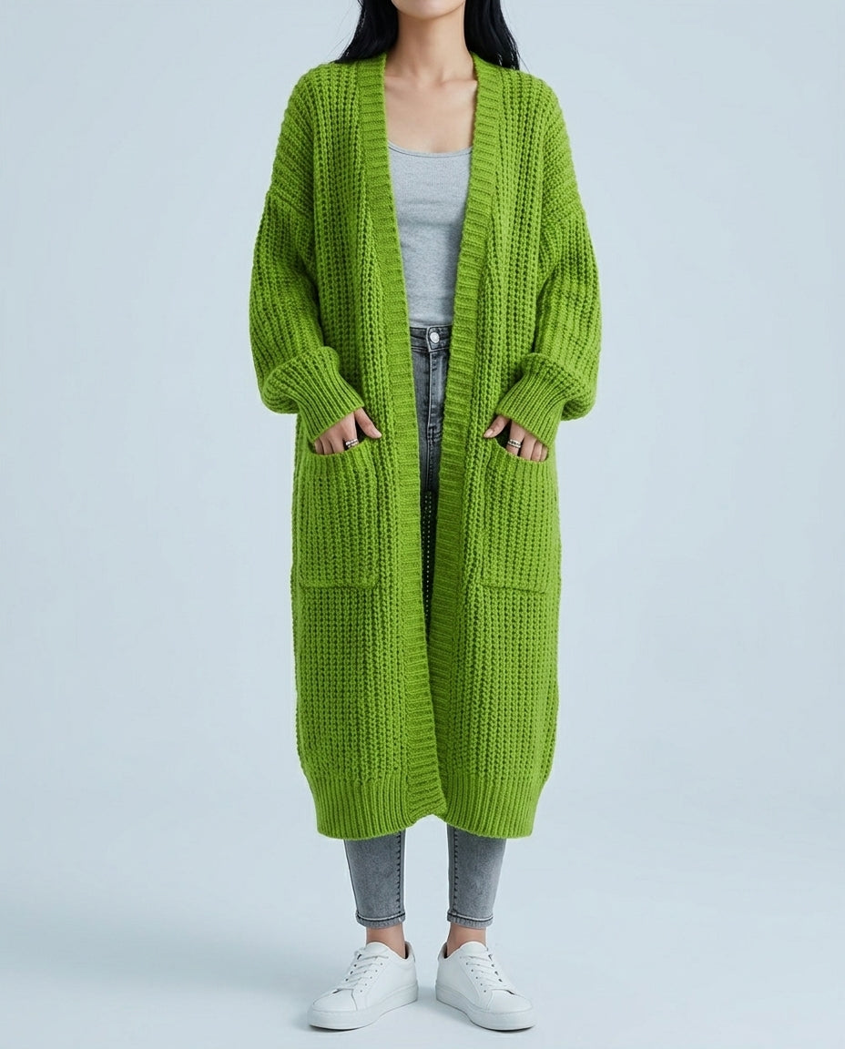Dames Lang Vest Oversized Gebreid Cardigan Longline Cozy Knitwear Zachte Brei Warm Comfort Voor Koele Dagen | Sansoti