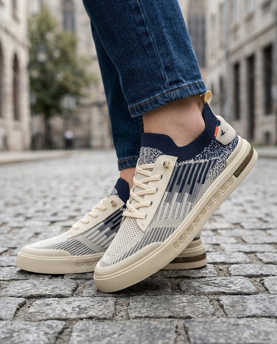 Knit Men's Sneakers with EVA Footbed, Breathable, Flexible, Lightweight, Comfortable Casual Athletic Footwear | Sansoti