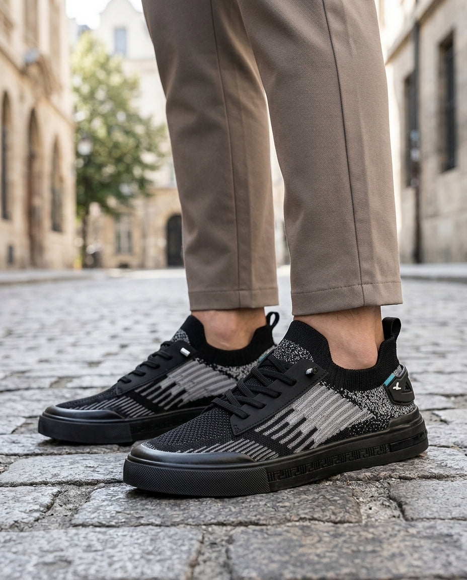 Knit Men's Sneakers with EVA Footbed, Breathable, Flexible, Lightweight, Comfortable Casual Athletic Footwear | Sansoti
