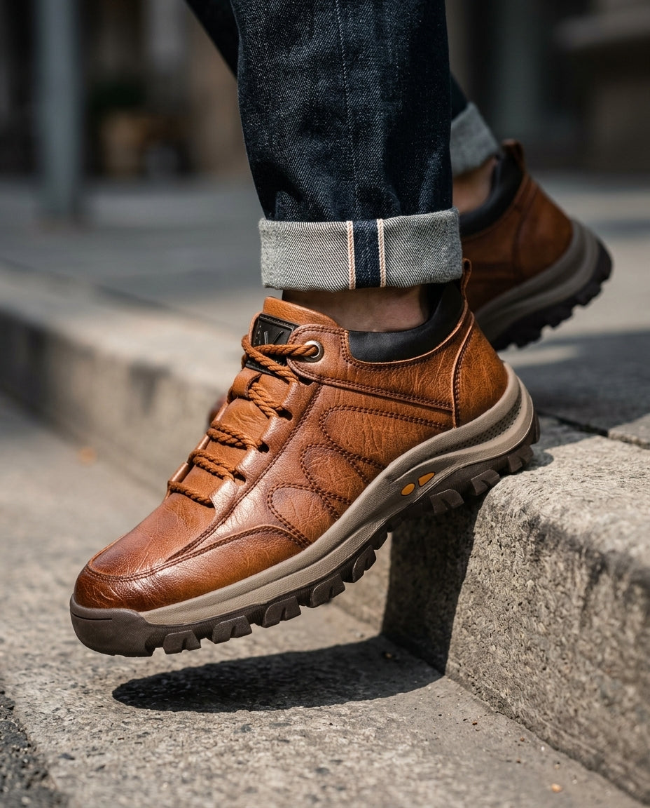 Zapatos ortopédicos de senderismo para hombre de cuero con suela antideslizante, para trail y actividades al aire libre, cómodos, de caña alta y transpirables | Sansoti