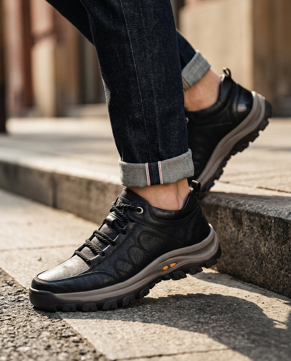 Zapatos ortopédicos de senderismo para hombre de cuero con suela antideslizante, para trail y actividades al aire libre, cómodos, de caña alta y transpirables | Sansoti