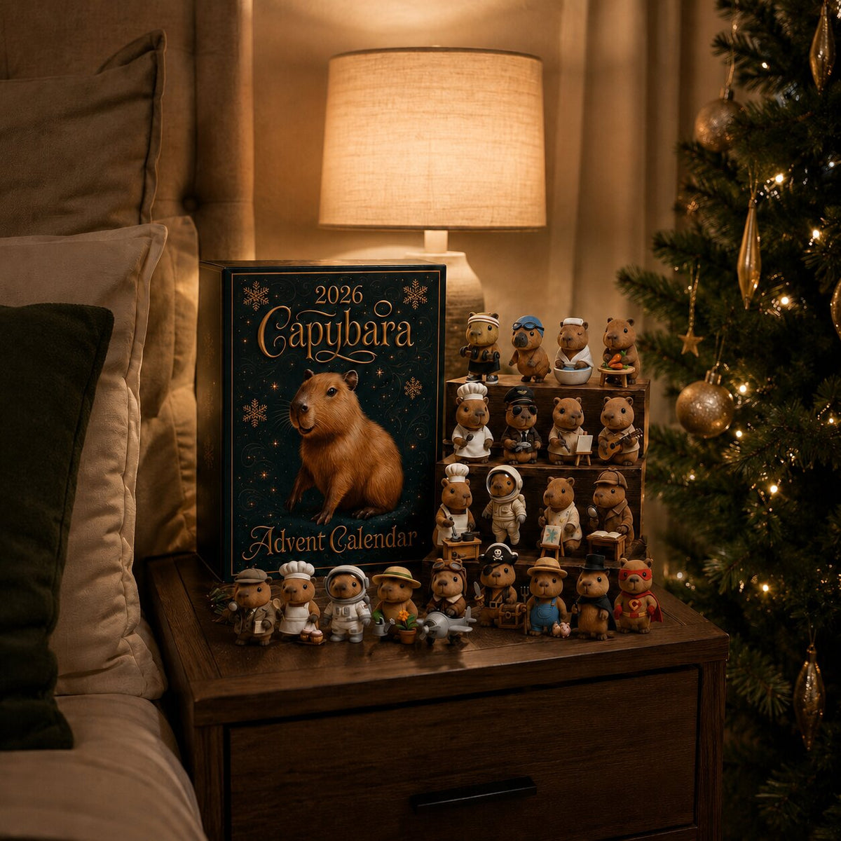 Capybara-Adventskalender 24 Tage Weihnachtsüberraschung für Kinder Tiermotiv Countdown-Kalender Weihnachtsgeschenk Dekoration | Sansoti
