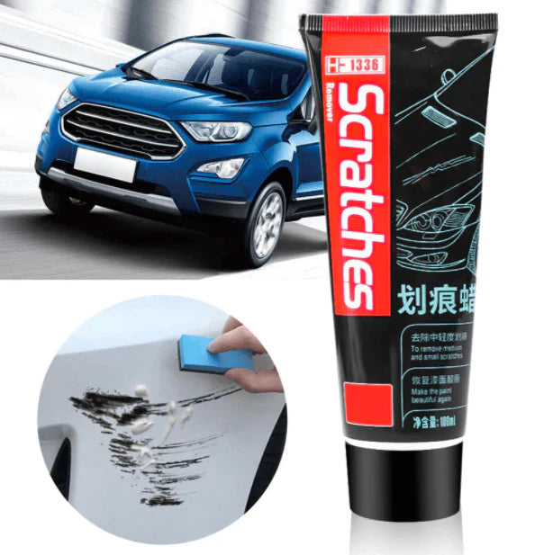 Car Polishing Kit for Plastic 100ml with Nano Sponge | Restores Shine Plastic Bumper Trim Mirror Dashboard | UV Protection | Sansoti