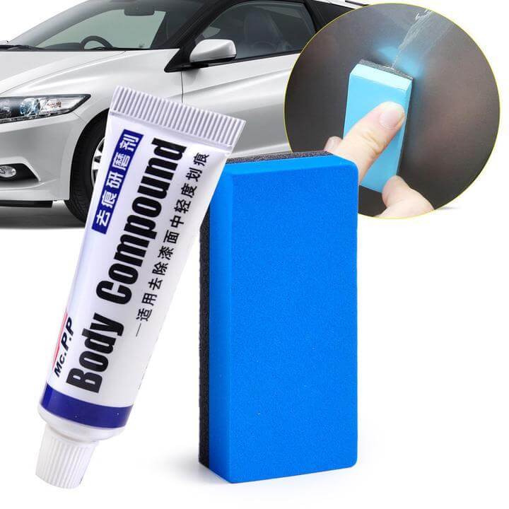 Kit de réparation de rayures pour voiture – Détachant professionnel avec éponge abrasive pour toutes les peintures automobiles | Sansoti