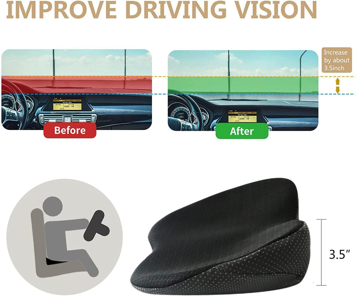Ergonomisches erhöhtes Autositzkissen aus Memory-Schaum für kleinere Fahrer, Komfort, Schwarz Beige Braun Rot, Auto | Sansoti
