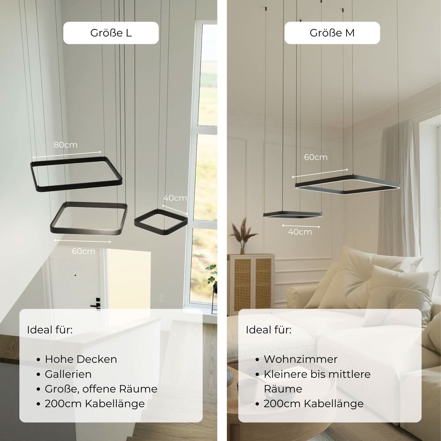 Suspension design moderne avec formes carrées flottantes – Levora