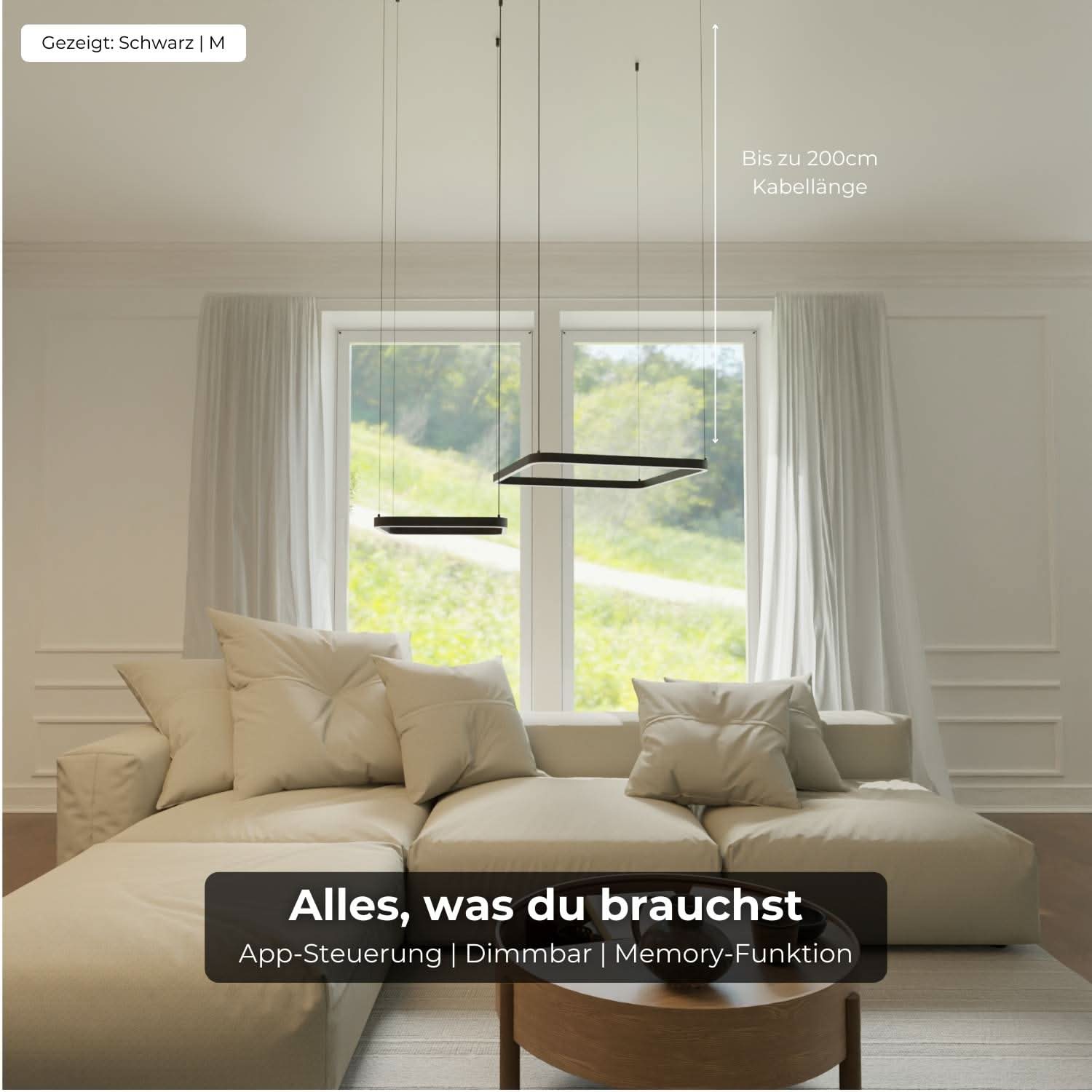 Suspension design moderne avec formes carrées flottantes – Levora