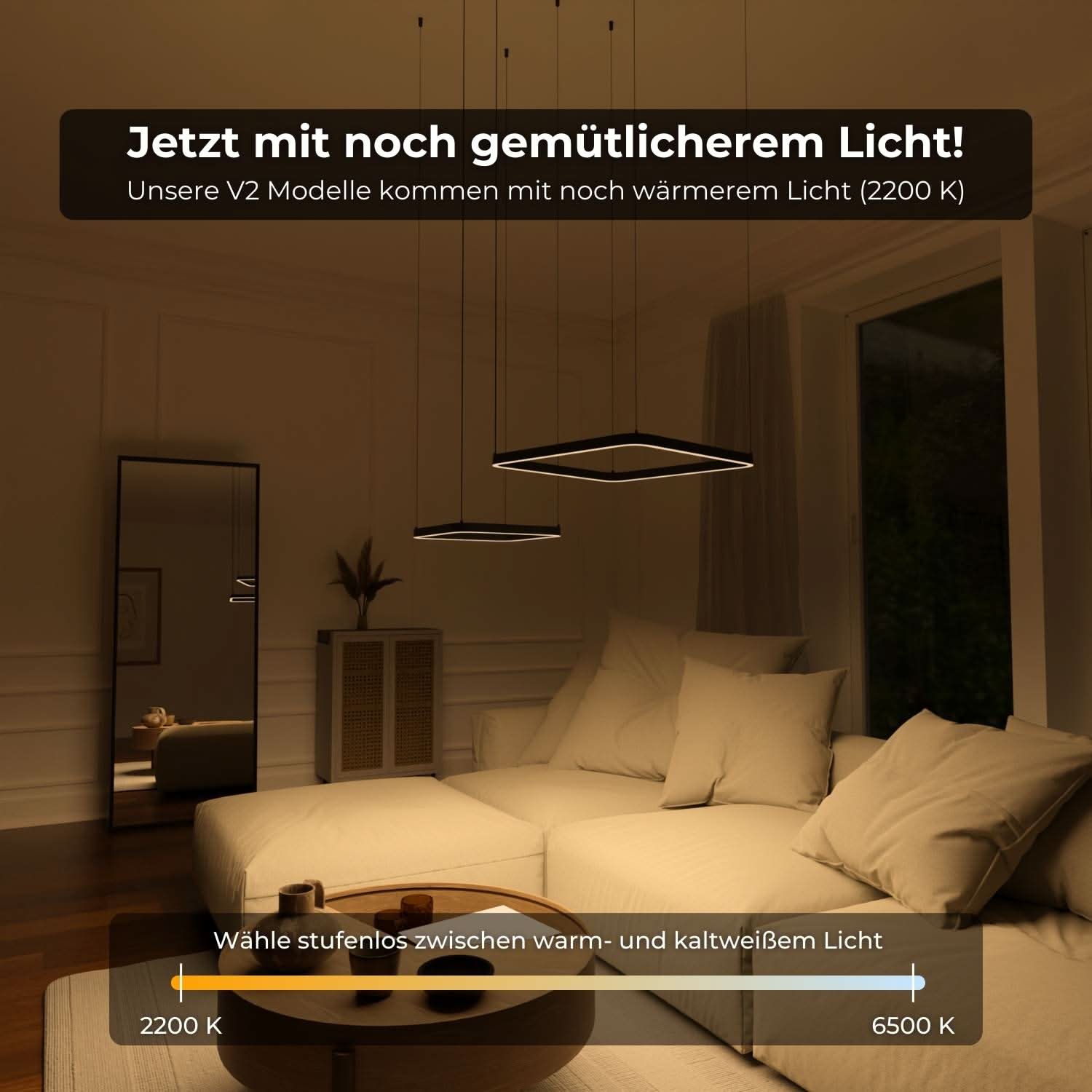 Suspension design moderne avec formes carrées flottantes – Levora