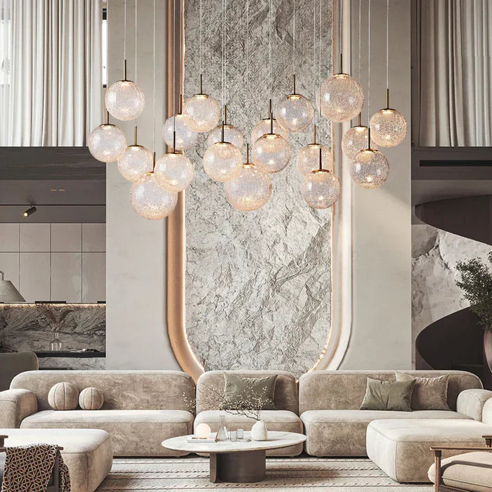 Moderne Lineaire Kroonluchter met Glazen Bollen LED-verlichting voor Eetkamer Woonkamer Eettafel Hangverlichting | Sansoti