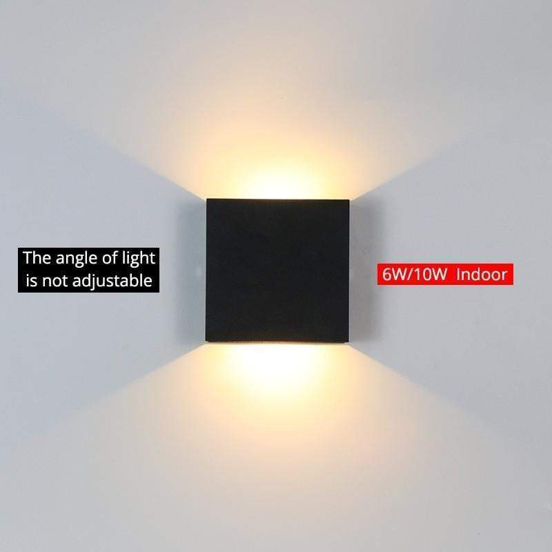 Square Outdoor Wall Light LED Adjustable Black White Gray Waterproof IP65 Metal Acrylic Garden Lighting | Sansoti