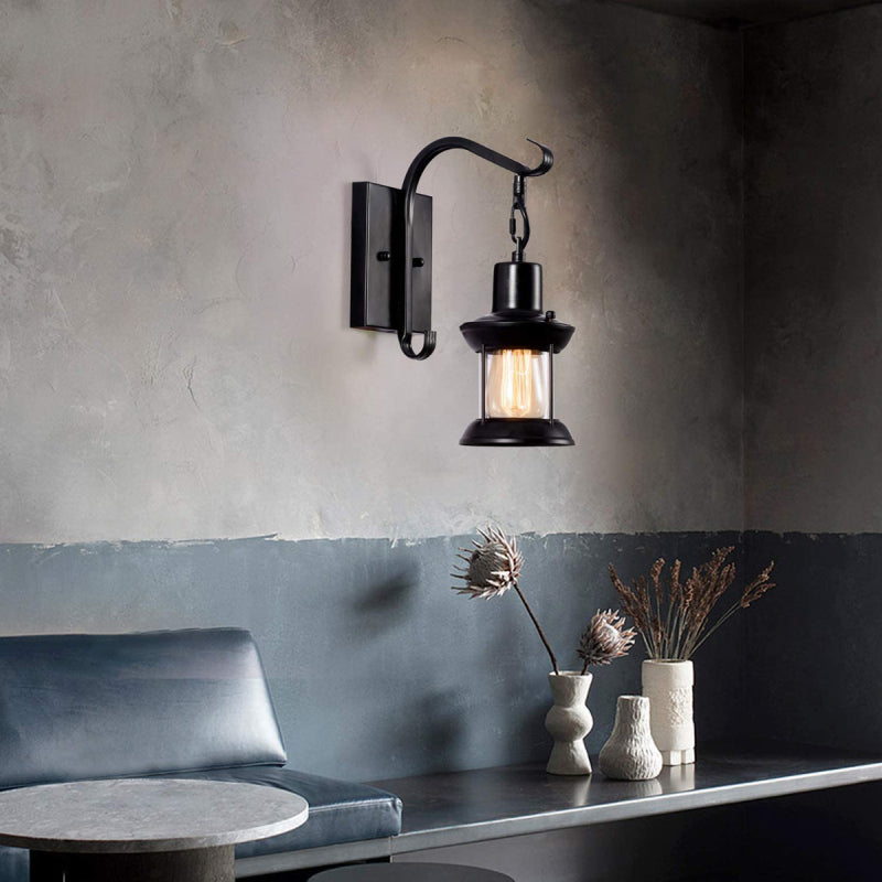 Applique murale en métal au design industriel rétro, douille E27, chambre, salon, bronze noir, éclairage d’ambiance intérieur | Sansoti