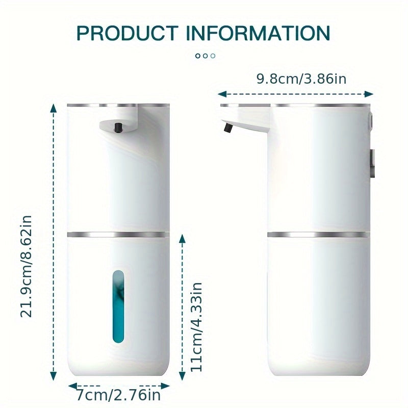 Automatische Zeepdispenser Sensor 380ml Kunststof Wit Badkamer Keuken Wandmontage Schuimdispenser USB Oplaadbaar | Sansoti