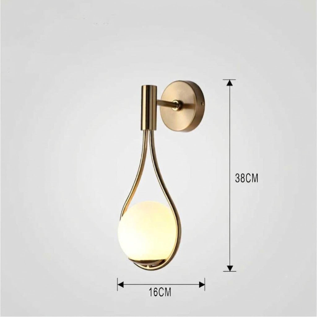 Design Wandlamp Glas en Metaal LED Verlichting Zwart Goud Scandinavisch Modern voor Woonkamer Slaapkamer | Sansoti