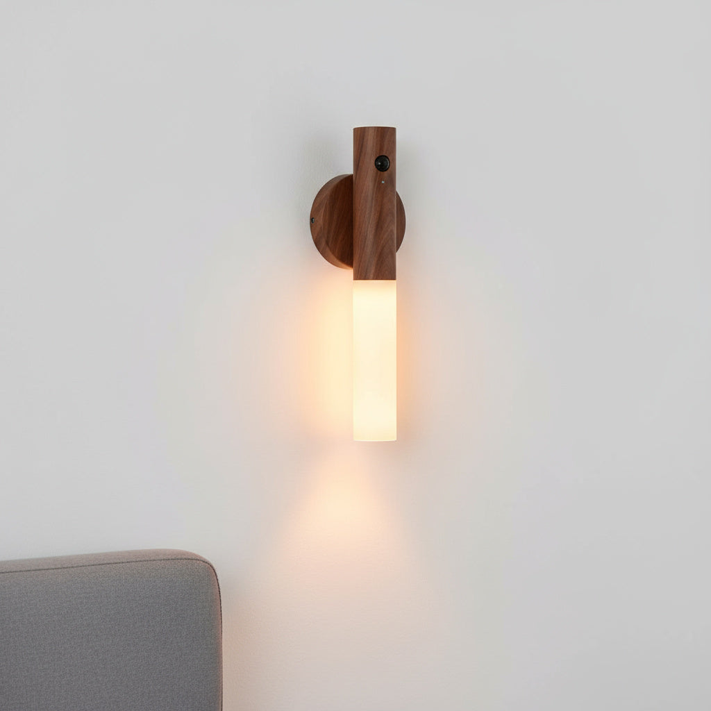 Oplaadbare Houten Wandlamp met Bewegingssensor – Dimbaar LED Nachtlampje voor Hal Gang Slaapkamer | Sansoti