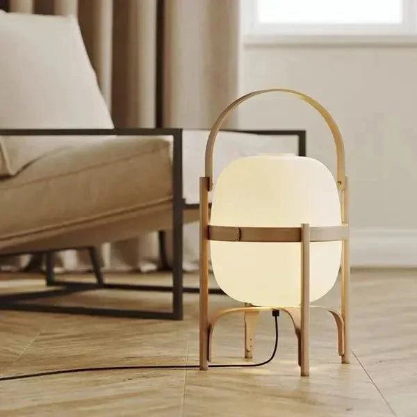 Tischlampe Holz Opalglas Natur 3 Größen Wohnzimmer Schlafzimmer Stimmungslicht Stehlampe Japandi Skandinavisch | Restfield