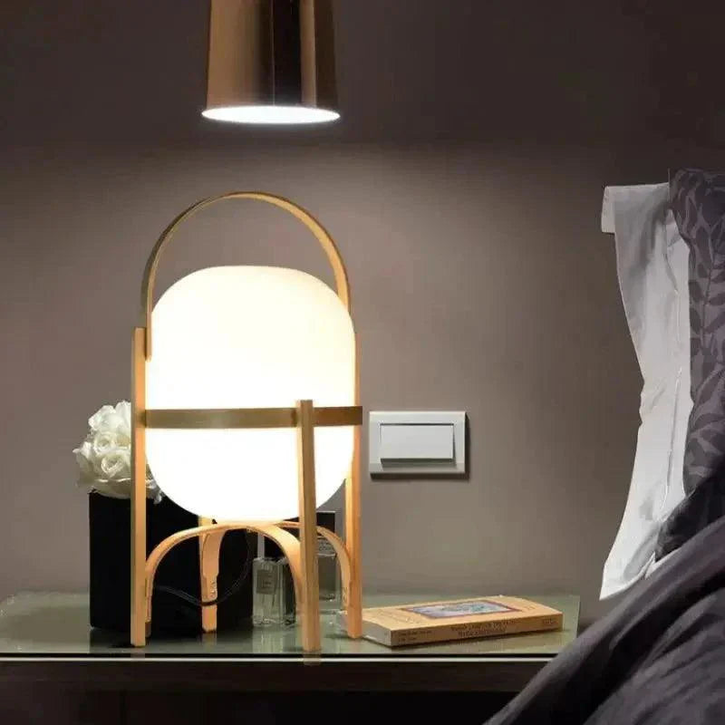 Tischlampe Holz Opalglas Natur 3 Größen Wohnzimmer Schlafzimmer Stimmungslicht Stehlampe Japandi Skandinavisch | Restfield