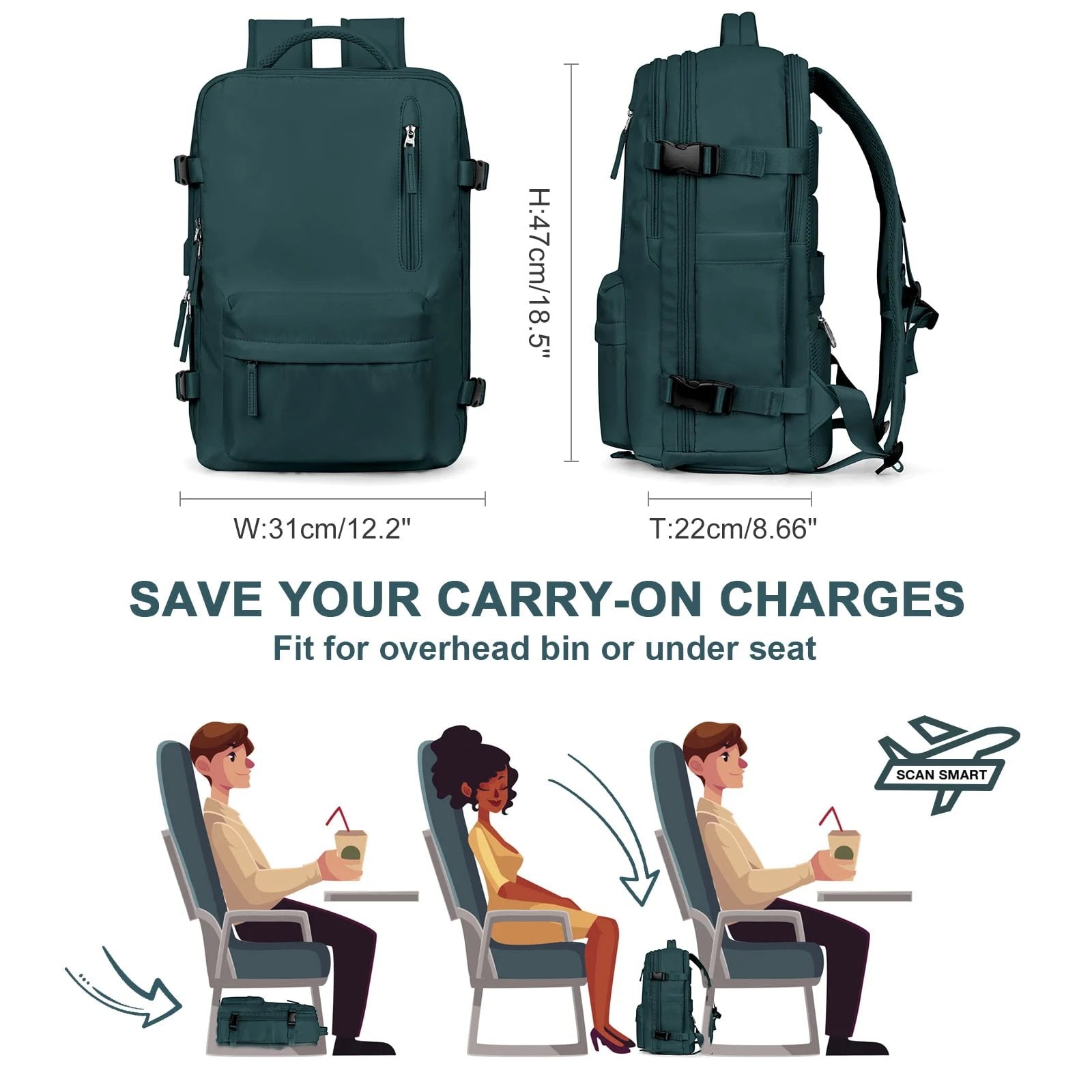 Veelzijdige Rugzak Oxford met Verstelbare Schouderbanden en Anti-diefstal Ritsen voor Dagelijks Gebruik | Sansoti
