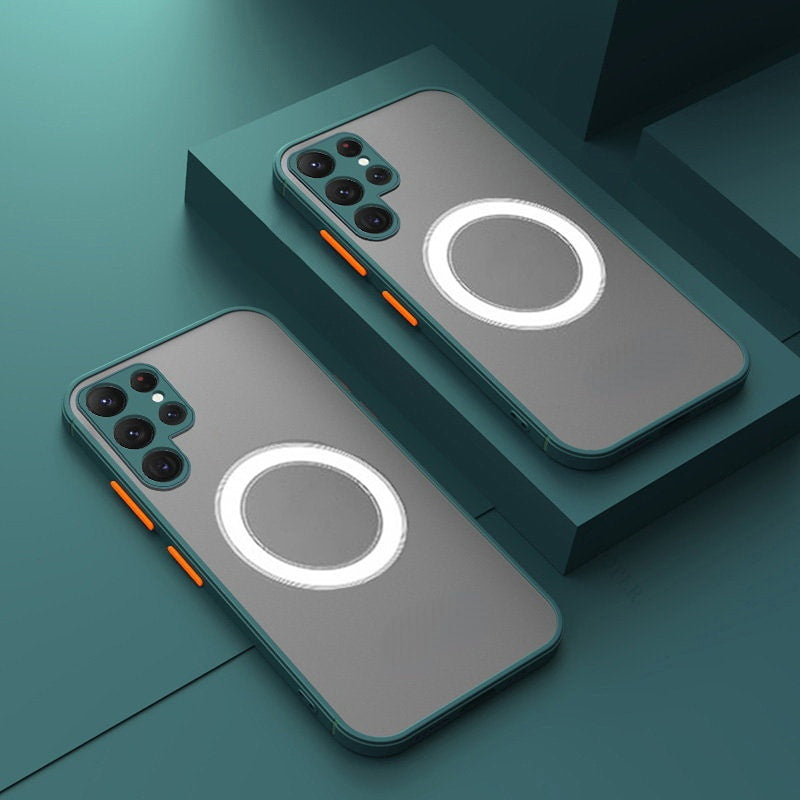 Magnetische Schokbestendige Smartphone Hoes - Transparant Beschermend Hoesje met Metalen Frame - Voor Samsung Galaxy Serie | Sansoti