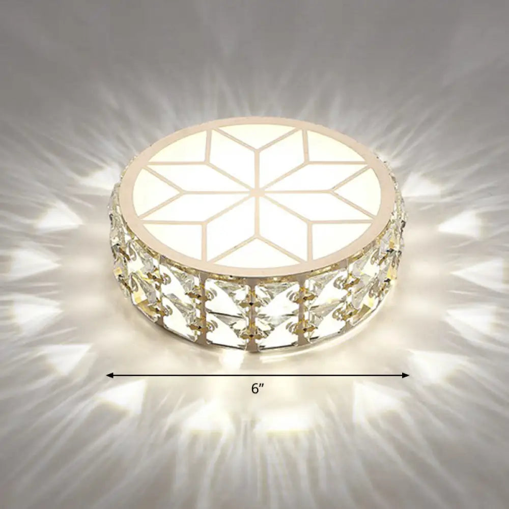 Runde Kristall-Deckenleuchte LED Einbauleuchte Champagnergold 15–20 cm Flur Diele Schlafzimmer moderne Luxusbeleuchtung | Sansoti